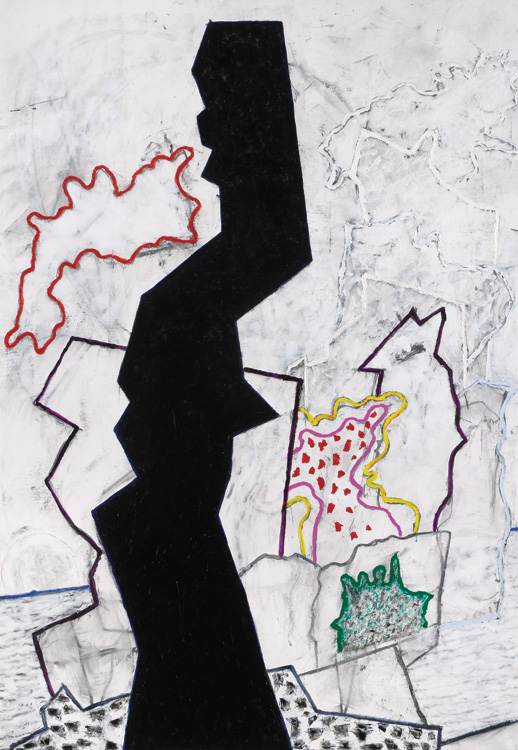 Totem Trove<br>
acrylic and charcoal on canvas<br>
78 x 54 inches<br>
2011