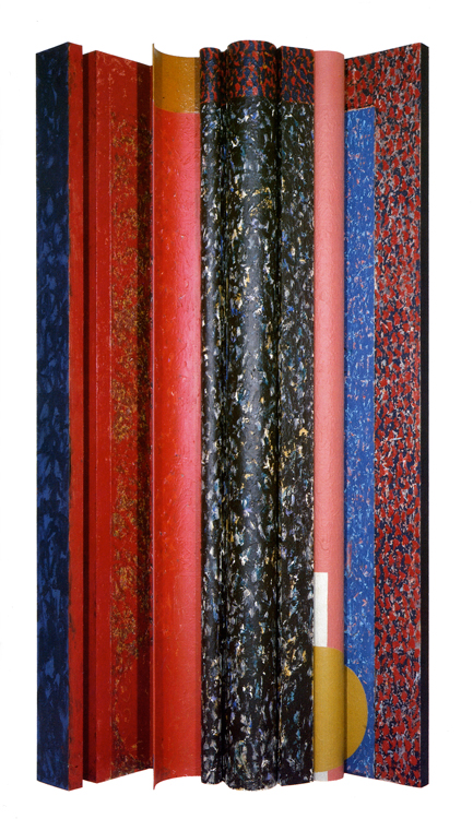 Doors I, Cycle<br>
acrylic on aluminum<br>
84 x 46 x 15 inches<br>
1981
