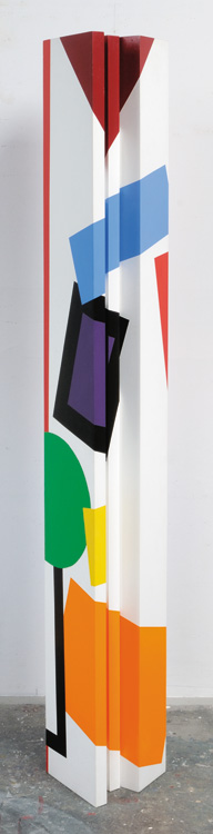Rex I<br>
acrylic on wood<br>
84 x 18 x 15 inches<br>
1976