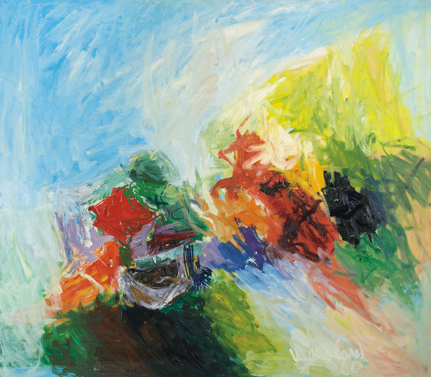 Hill & Hudson Sky<br>
oil on canvas<br>
59 x 68 inches<br>
1960