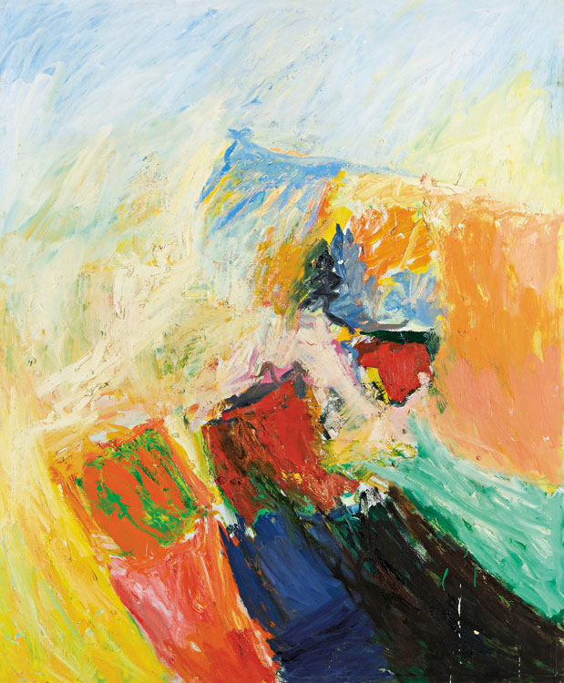 Mountain Peak<br>
oil on canvas<br>
64 x 59 inches<br>
1959