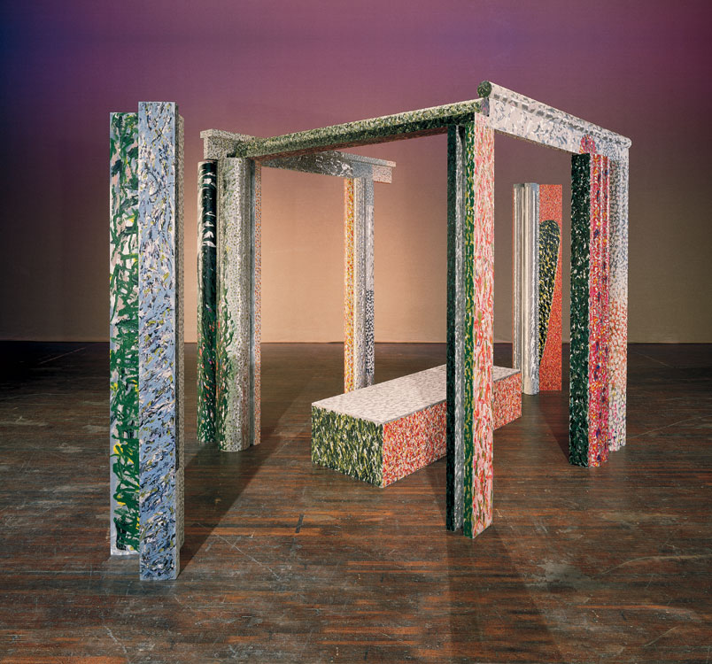 Passage IX, Changing Seasons<br>
acrylic on aluminum<br>
89 x 94 x 105 inches<br>
1984-85