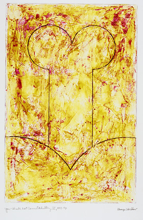 Ten Commandments - Seven<br>
ink and acrylic on mylar<br>
15.25 x 10 inches