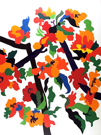 Vertical Blossoms<br>
oil on canvas<br>
80 x 60 inches<br>
1965