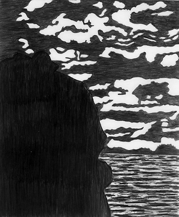 Shore Fortress II<br>
graphite on mylar<br>
13 x 11<br>
2006