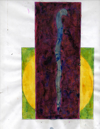 Study for The Burning Bush II<br>
acrylic on mylar<br>
1989-90