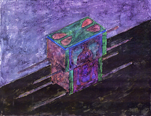 Study for The Ark of the Covenant II<br>
acrylic on mylar<br>
1989-90